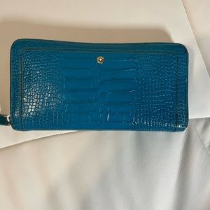 Mont Blanc blue leather wallet